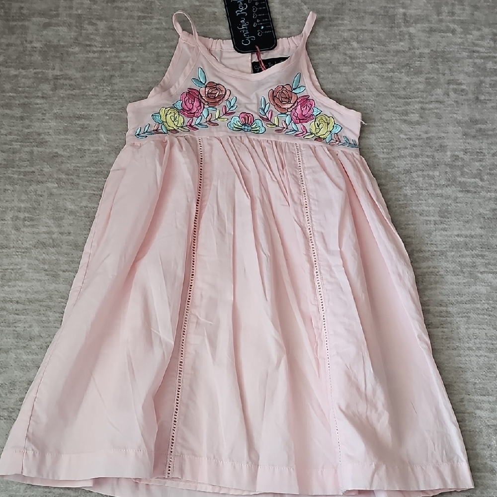 Cynthia Rowley Pink Dress with Floral Embroidery